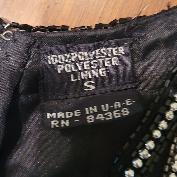 VTG LAURENCE KAZAR Glass Beaded Formal Black Tie Castlecore Blouse Small - Picture 10 of 13